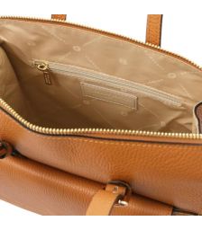 Γυναικεία Τσάντα Πλάτης & Ώμου Δερμάτινη Tuscany Leather TL142211 Κονιάκ