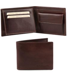 Ανδρικό Δερμάτινο Πορτοφόλι Tuscany Leather TL140763 Καφέ σκούρο