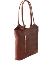 Γυναικεία Τσάντα Δερμάτινη Πλάτης & Ώμου Patty Tuscany Leather TL141497 Καφέ