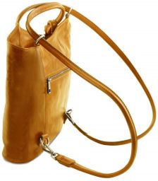 Γυναικεία Τσάντα Δερμάτινη Πλάτης & Ώμου Patty Tuscany Leather TL141497 Κίτρινο