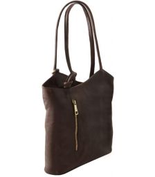 Γυναικεία Τσάντα Δερμάτινη Πλάτης & Ώμου Patty Tuscany Leather TL141497 Καφέ σκούρο