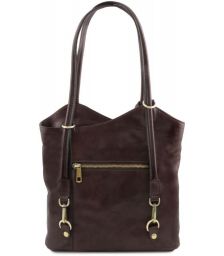 Γυναικεία Τσάντα Δερμάτινη Πλάτης & Ώμου Patty Tuscany Leather TL141497 Καφέ σκούρο