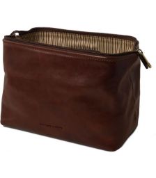 Θήκη Τσαντάκι Καλλυντικών Δερμάτινο Smarty S Tuscany Leather TL141220 Καφέ