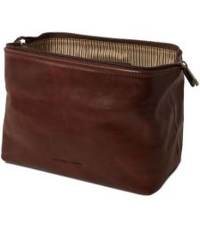 Θήκη Τσαντάκι Καλλυντικών Δερμάτινο Smarty L Tuscany Leather TL141219 Καφέ