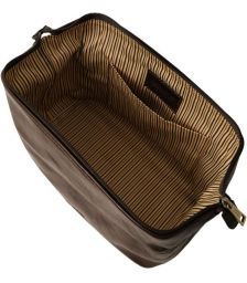 Θήκη Τσαντάκι Καλλυντικών Δερμάτινο Smarty L Tuscany Leather TL141219 Καφέ σκούρο