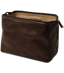 Θήκη Τσαντάκι Καλλυντικών Δερμάτινο Smarty L Tuscany Leather TL141219 Καφέ σκούρο