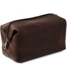 Θήκη Τσαντάκι Καλλυντικών Δερμάτινο Smarty L Tuscany Leather TL141219 Καφέ σκούρο