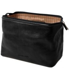 Θήκη Τσαντάκι Καλλυντικών Δερμάτινο Smarty L Tuscany Leather TL141219 Μαύρο