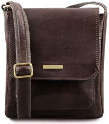 Ανδρικό Τσαντάκι Δερμάτινο Jimmy Tuscany Leather TL141407 Καφέ σκούρο