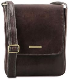 Ανδρικό Τσαντάκι Δερμάτινο John Tuscany Leather TL141408 Καφέ σκούρο