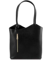 Γυναικεία Τσάντα Δερμάτινη Πλάτης & Ώμου Patty Tuscany Leather TL141455 Μαύρο