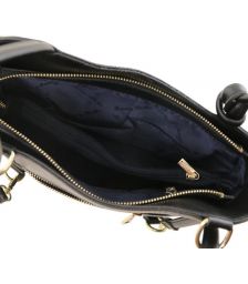 Γυναικεία Τσάντα Δερμάτινη Πλάτης & Ώμου Patty Tuscany Leather TL141455 Μαύρο