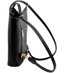 Γυναικεία Τσάντα Δερμάτινη Πλάτης & Ώμου Patty Tuscany Leather TL141455 Μαύρο