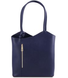 Γυναικεία Τσάντα Δερμάτινη Πλάτης & Ώμου Patty Tuscany Leather TL141455 Μπλε σκούρο