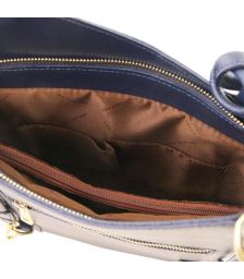 Γυναικεία Τσάντα Δερμάτινη Πλάτης & Ώμου Patty Tuscany Leather TL141455 Μπλε σκούρο