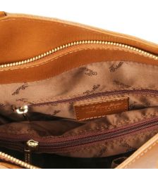 Γυναικεία Τσάντα Δερμάτινη Πλάτης & Ώμου Patty Tuscany Leather TL141455 Κονιάκ