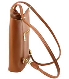 Γυναικεία Τσάντα Δερμάτινη Πλάτης & Ώμου Patty Tuscany Leather TL141455 Κονιάκ