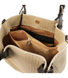 Γυναικεία Τσάντα Δερμάτινη Tuscany Leather TL141573 Μπεζ