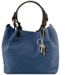 Γυναικεία Τσάντα Δερμάτινη Tuscany Leather TL141573 Μπλε σκούρο