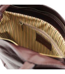 Γυναικεία Τσάντα Δερμάτινη Πλάτης & Ώμου Patty Tuscany Leather TL141497 Καφέ σκούρο