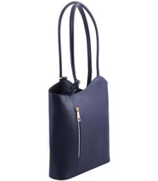 Γυναικεία Τσάντα Δερμάτινη Πλάτης & Ώμου Patty Tuscany Leather TL141455 Μπλε σκούρο