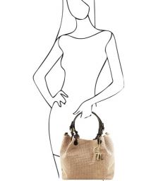 Γυναικεία Τσάντα Δερμάτινη Tuscany Leather TL141573 Μπεζ