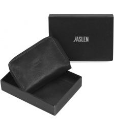 Πορτοφόλι με Μπρελόκ Ανδρικό JASLEN με RFID Δερμάτινο 204243-01 Μαύρο