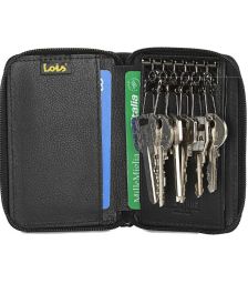 Πορτοφόλι με Μπρελόκ Ανδρικό LOIS με RFID Δερμάτινο 205201-01 Μαύρο