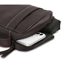 Τσαντάκι Ώμου Δερμάτινο JASLEN 313019-02 Καφέ