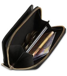 Πορτοφόλι Δερμάτινο Γυναικείο Jaslen 204727-01 Μαύρο