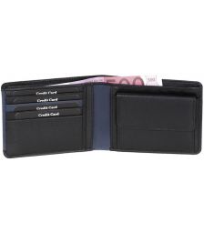 Ανδρικό Δερμάτινο Πορτοφόλι Οριζόντιο Diplomat MN412 Μαυρο/Μπλε