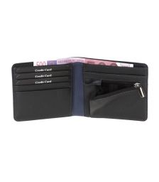 Ανδρικό Δερμάτινο Πορτοφόλι Οριζόντιο Diplomat MN410 Μαυρο/Μπλε