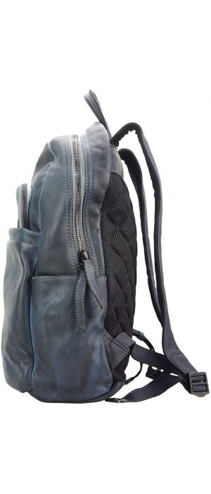 Δερμάτινη Τσάντα Πλάτης Jake Firenze Leather 68030 Σκουρο Μπλε