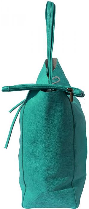 Δερματινη Τσαντα Ωμου Babila Firenze Leather 9121 Τυρκουαζ