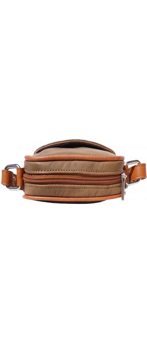 Ανδρικο Δερματινο Τσαντακι Ωμου Firenze Leather B032 Σκουρο /Μπεζ