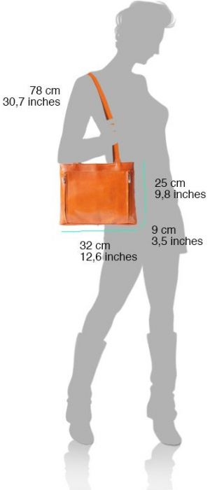 Δερμάτινη Τσαντα Ωμου Ludovica Firenze Leather 215 Σκουρο Κόκκινο