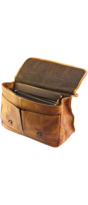 Δερματινος Χαρτοφυλακας Florine Firenze Leather 68155 Μπεζ