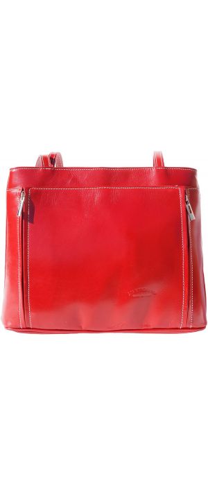 Δερμάτινη Τσαντα Ωμου Ludovica Firenze Leather 215 Σκουρο Κόκκινο