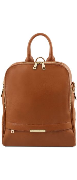 Γυναικεία Τσάντα Πλάτης Δερμάτινη TL141376 Κονιάκ Tuscany Leather