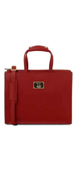 Γυναικεία Επαγγελματική Τσάντα Δερμάτινη Palermo TL141369 Κόκκινο Tuscany Leather