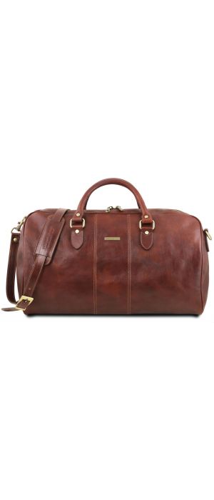 Σάκος ταξιδίου δερμάτινος - Lisbona TL141657 Καφέ Tuscany Leather