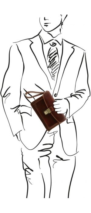Ανδρικό Τσαντάκι Δερμάτινο Max TL8075 Καφέ Tuscany Leather