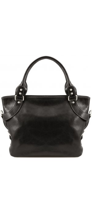Γυναικεία Τσάντα Δερμάτινη Ilenia Μαύρο Tuscany Leather