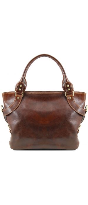 Γυναικεία Τσάντα Δερμάτινη Ilenia Καφέ Tuscany Leather