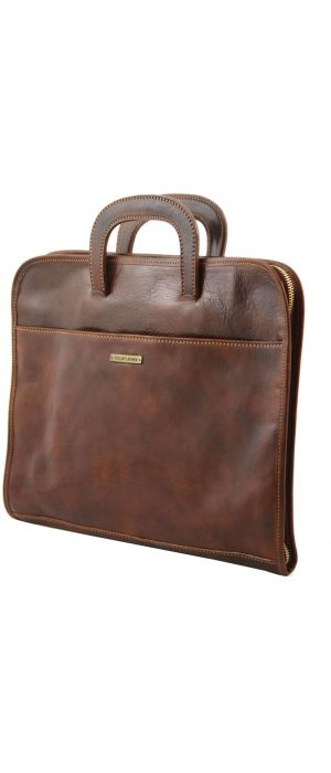 Επαγγελματική Τσάντα Δερμάτινη Sorrento TL141022 Καφέ Tuscany Leather