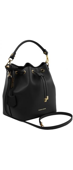 Γυναικεία Τσάντα Δερμάτινη Vittoria Μαύρο Tuscany Leather