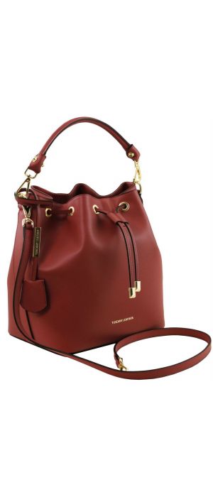 Γυναικεία Τσάντα Δερμάτινη Vittoria Κόκκινο Tuscany Leather