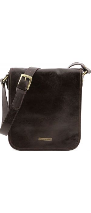 Ανδρικό Τσαντάκι Δερμάτινο Messenger TL141255 Καφέ σκούρο Tuscany Leather