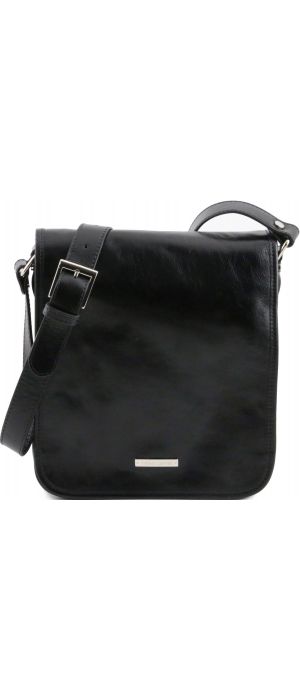 Ανδρικό Τσαντάκι Δερμάτινο Messenger TL141255 Μαύρο Tuscany Leather