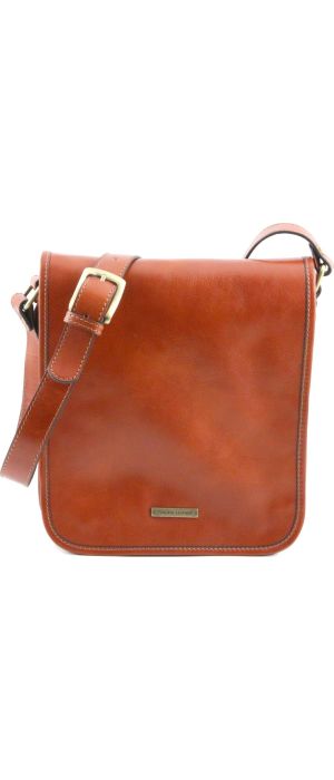 Ανδρικό Τσαντάκι Δερμάτινο Messenger TL141255 Μελί Tuscany Leather